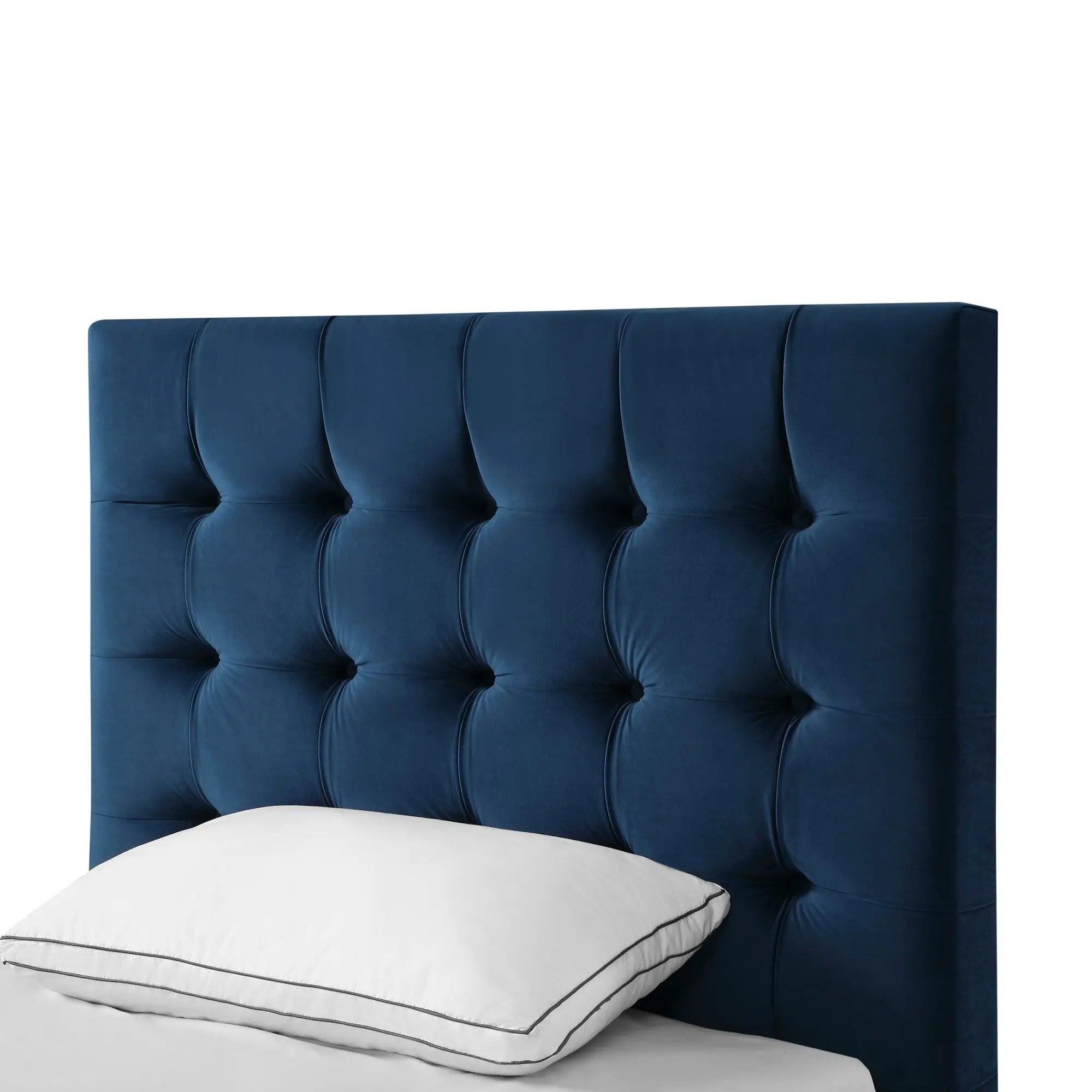 Navy Blue Solid Wood Full Tufted Upholstered Velvet Bed Homeroots Bed & Bath