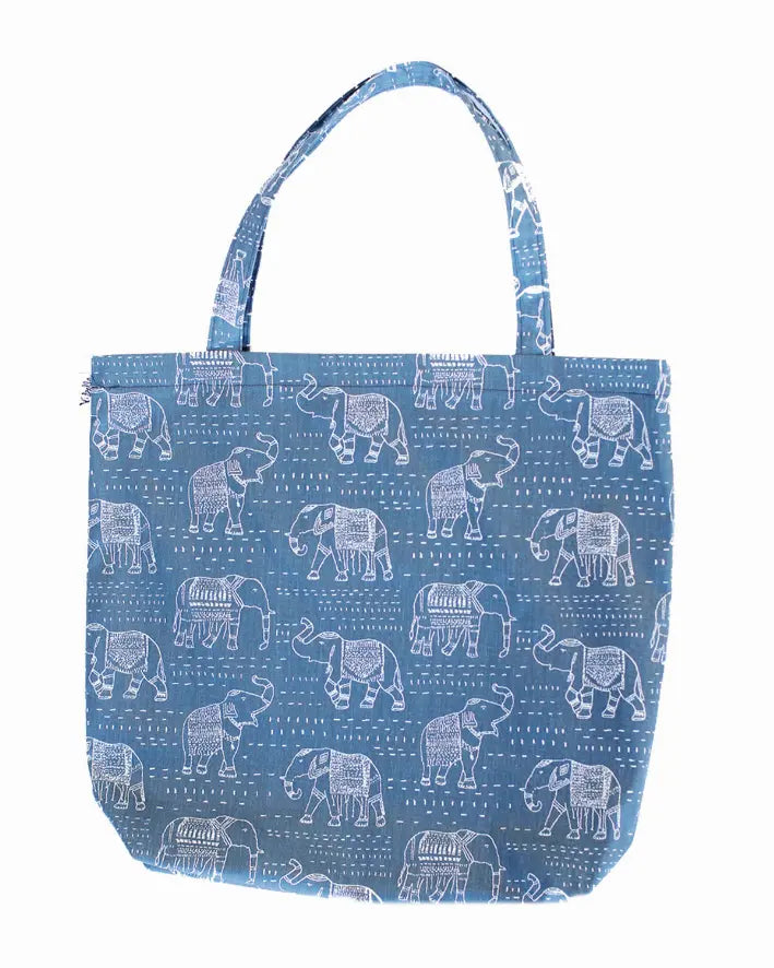 Navy Elephant Market Tote Vi Bella