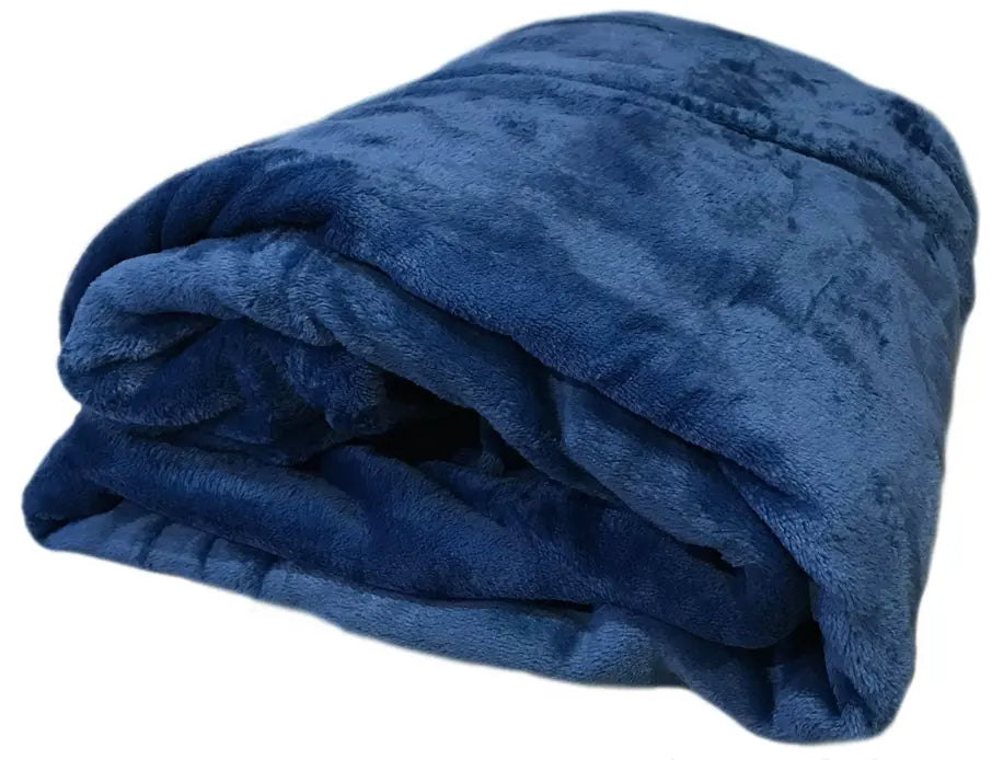 Navy Super Soft Plush Warm Cozy Bed Throw Flannel Blanket Home Mart Goods