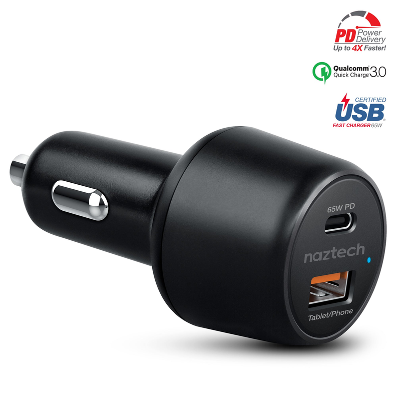 Naztech SpeedMax65 PD65W + QC3 Car Charger Black Naztech