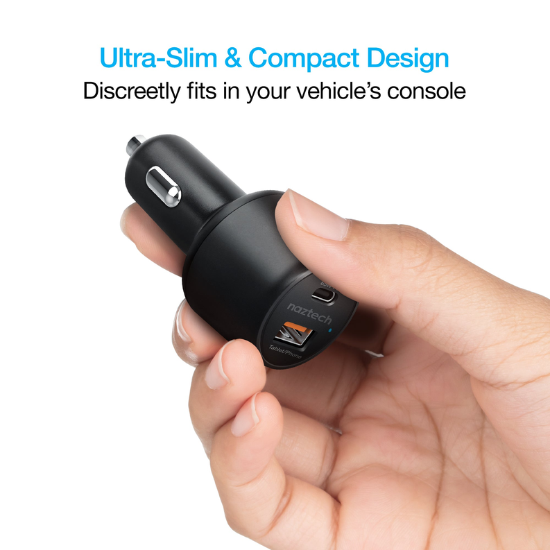 Naztech SpeedMax65 PD65W + QC3 Car Charger Black Naztech