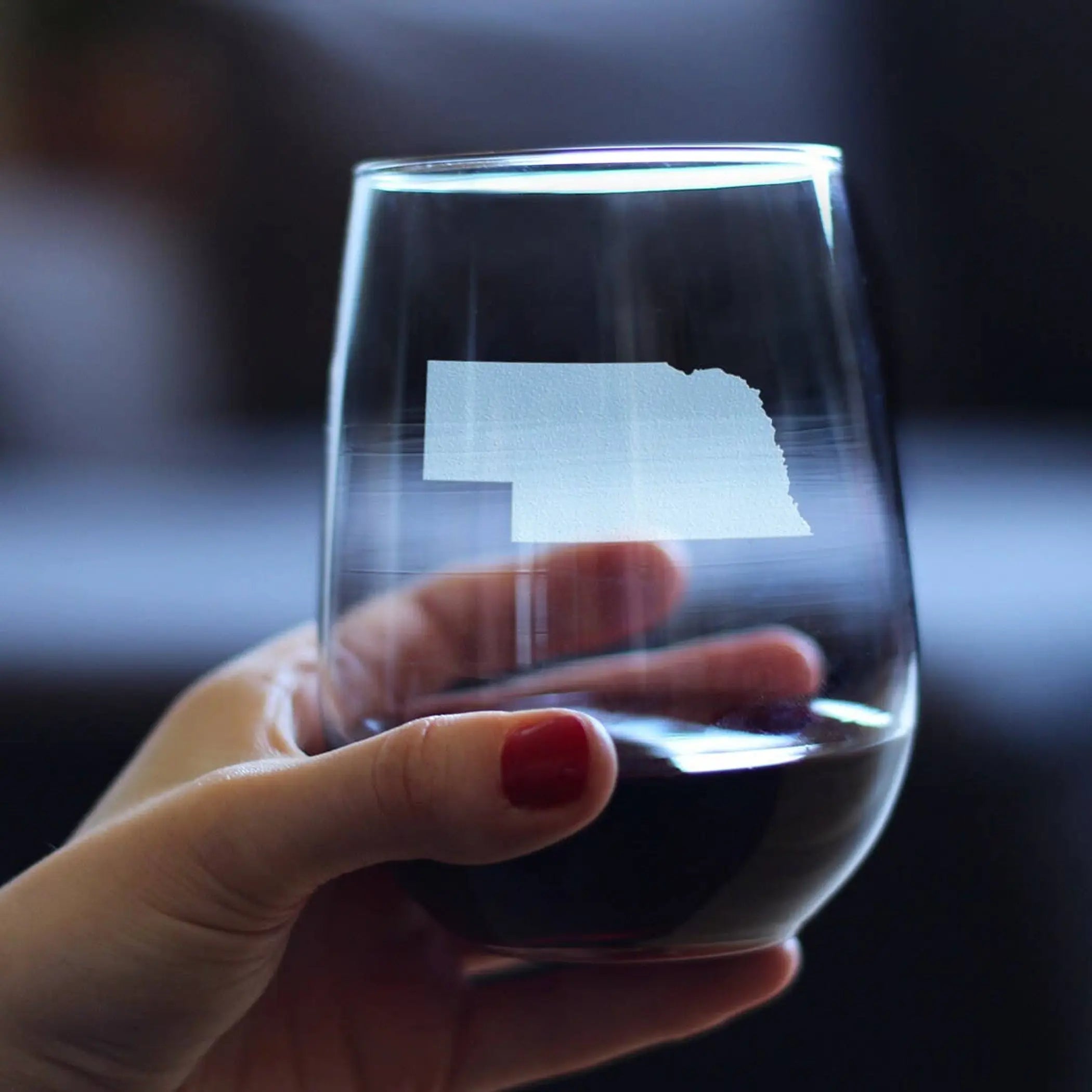 Nebraska Outline Stemless Wine Glass - Nebraskans Gifts Bevvee