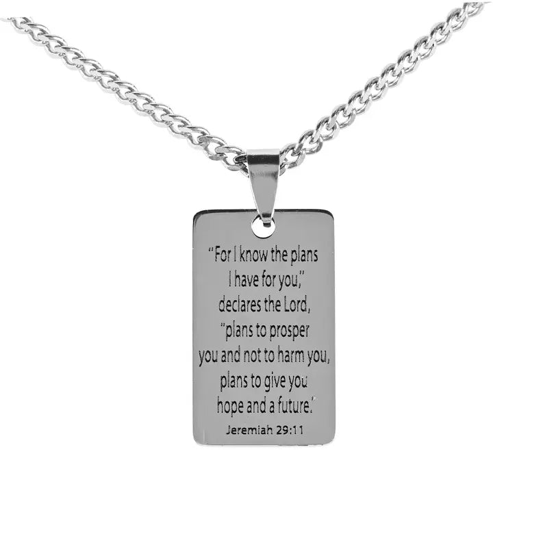 Necklace 24 Chain Jeremiah 29:11 Dogtag Dicksons Inc
