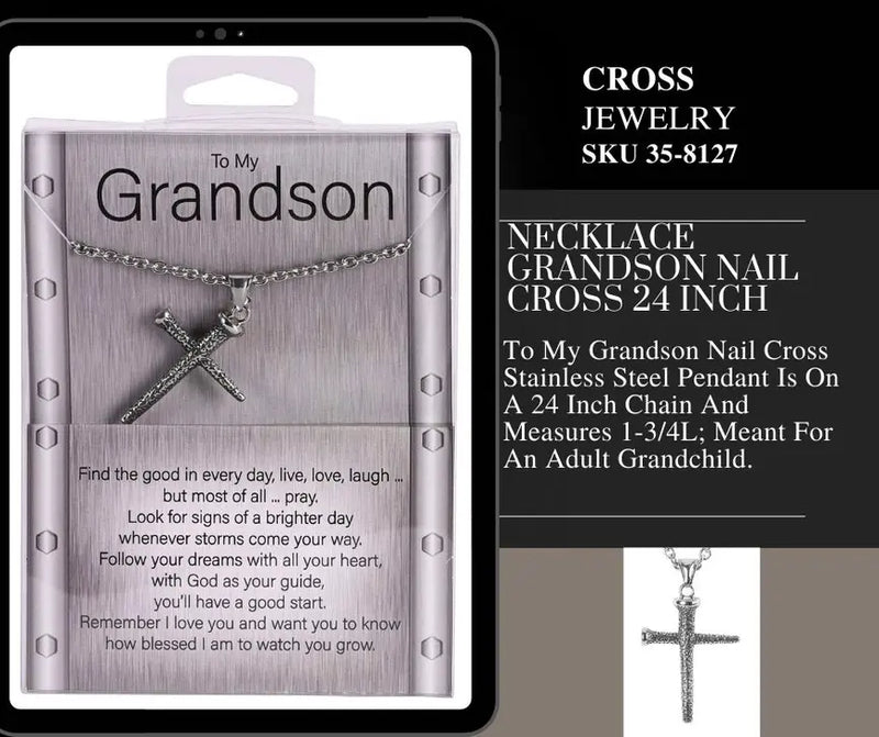 Necklace Grandson Nail Cross 24Inch Dicksons Inc
