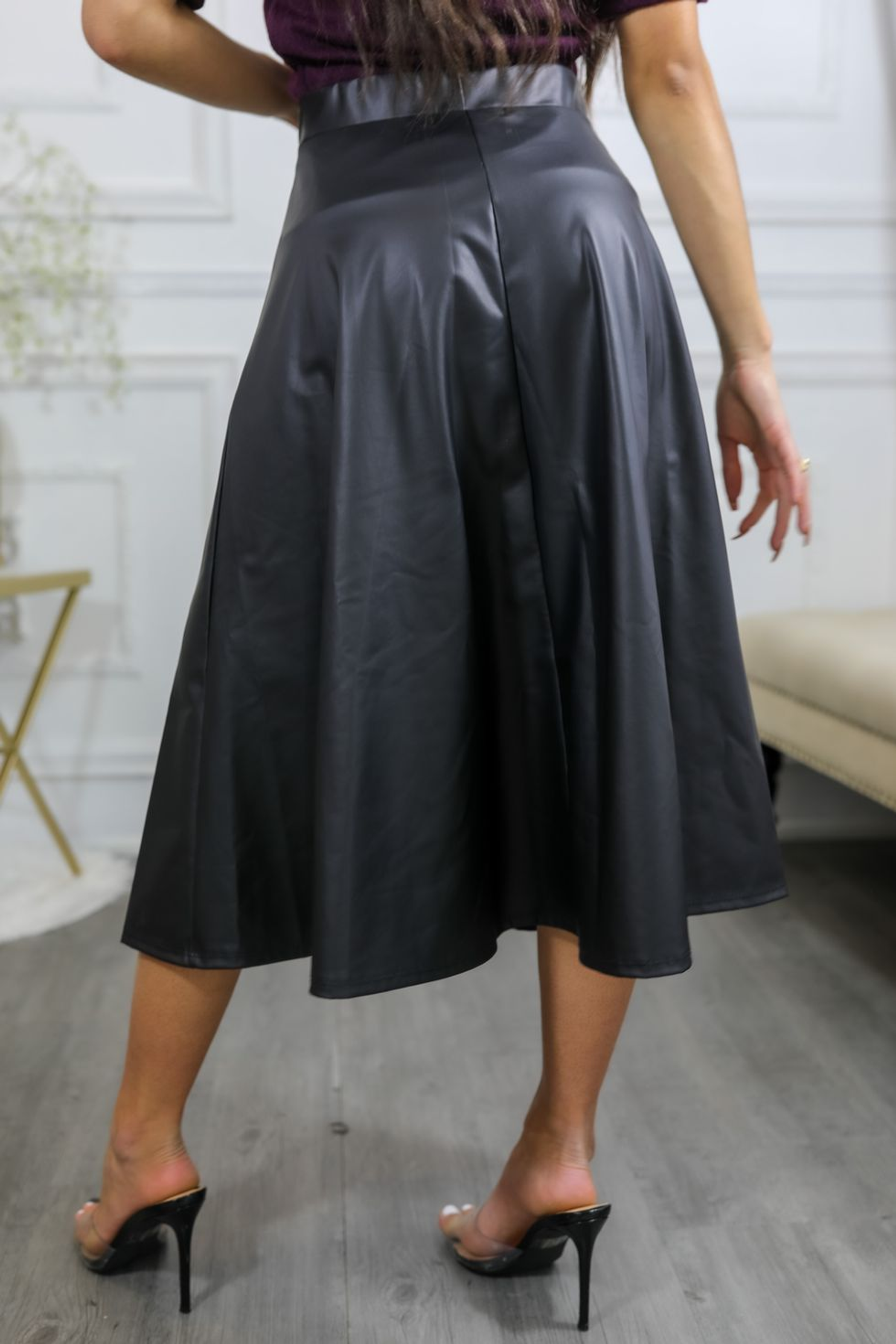 Never Enough Pleated Faux Leather Skirt SurelyMine