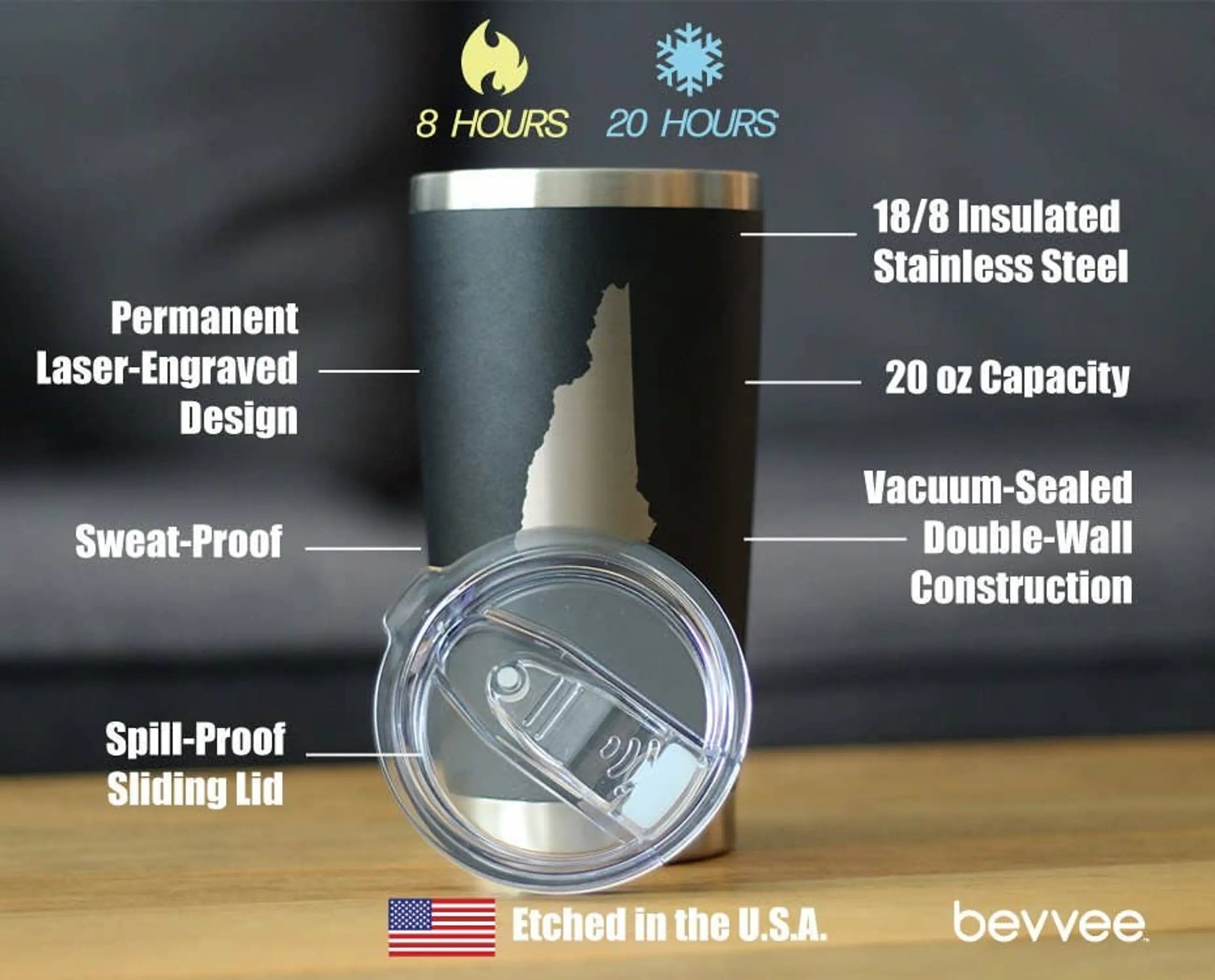 New Hampshire Insulated Travel Tumbler Granite Staters Gifts Bevvee
