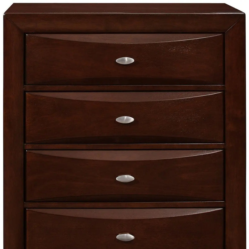 New Merlot Chest With 5 Chambared Drawer Homeroots Bed & Bath