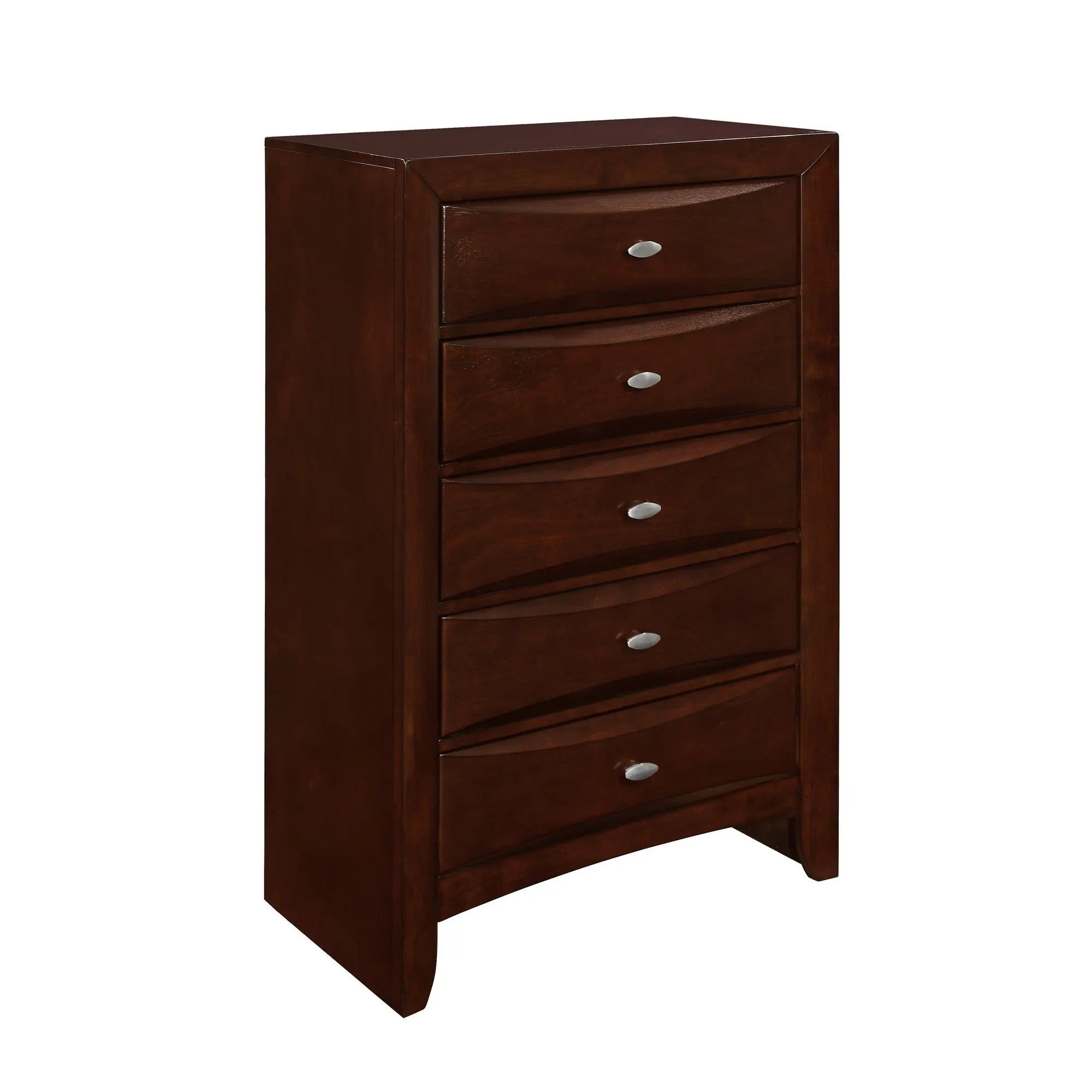 New Merlot Chest With 5 Chambared Drawer Homeroots Bed & Bath