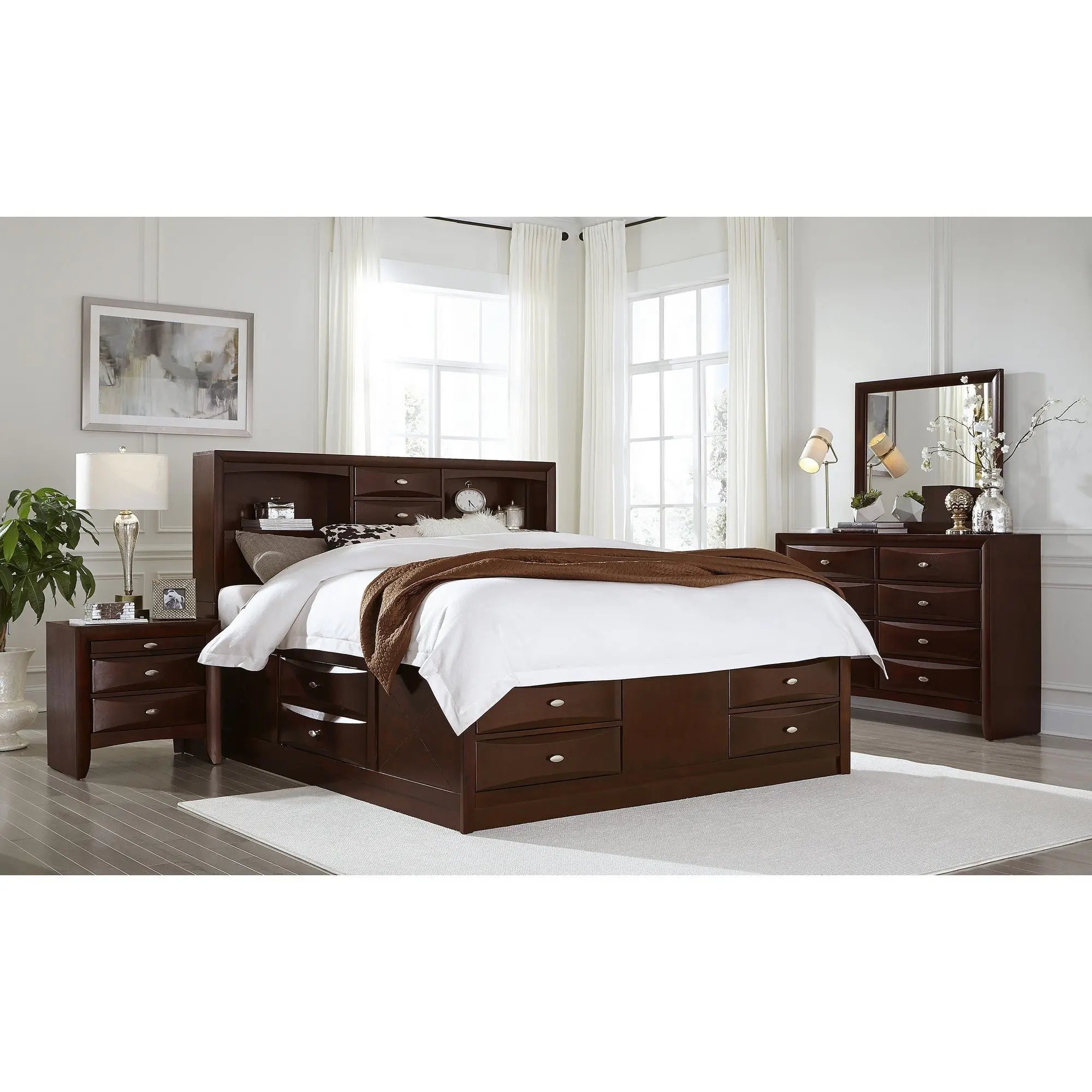 New Merlot Chest With 5 Chambared Drawer Homeroots Bed & Bath