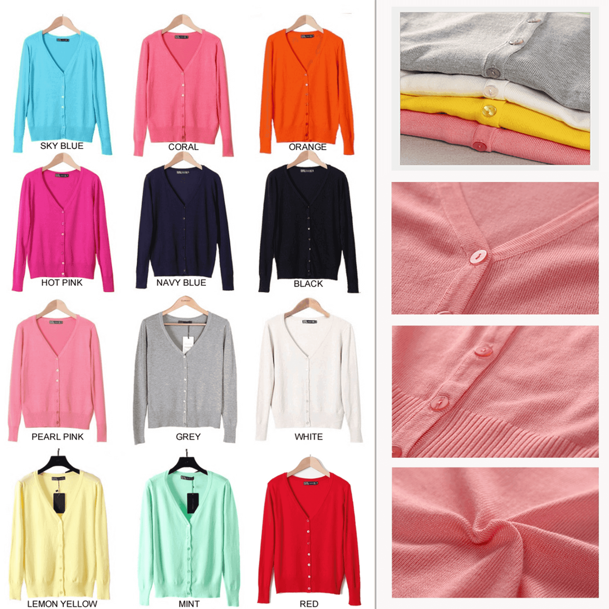 New Year Cardigans Long Sleeves Button Down Style Vista Shops