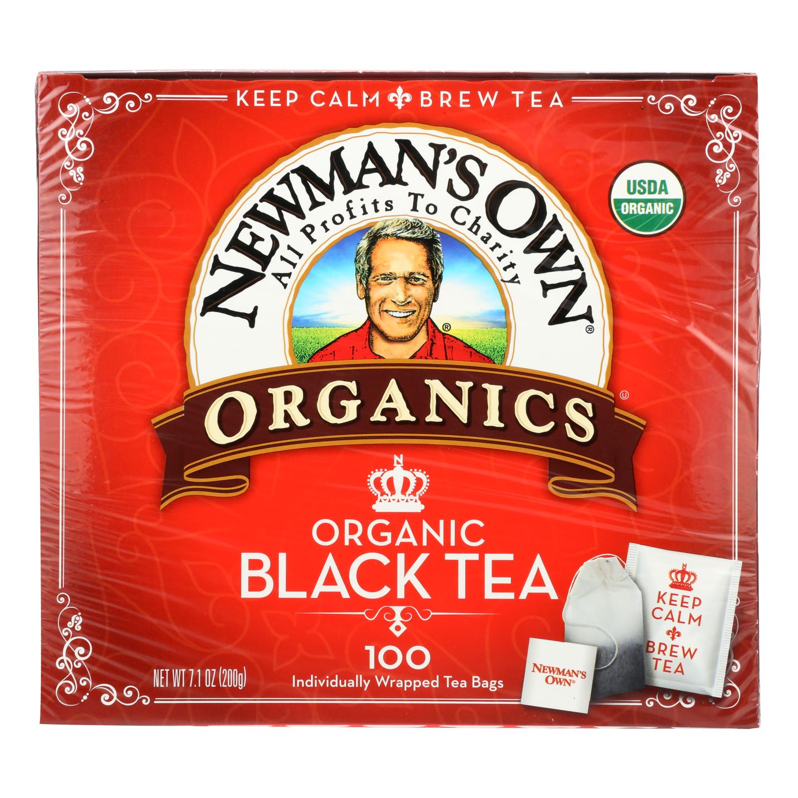 Newman's Own Organics Organic Black Tea - Case Of 5 - 100 Bags Newman's Own Organics