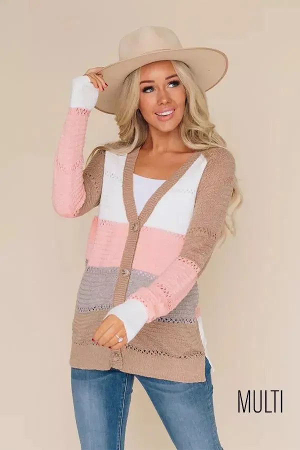 Nicholas Eyelet Button Up Cardigan Stay Warm in Style