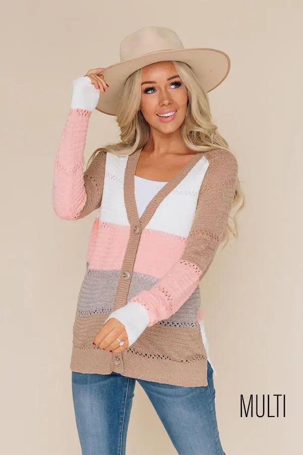 Nicholas Eyelet Button Up Cardigan Stay Warm in Style