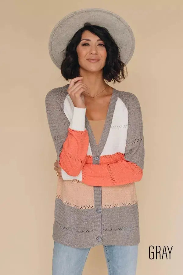 Nicholas Eyelet Button Up Cardigan Stay Warm in Style