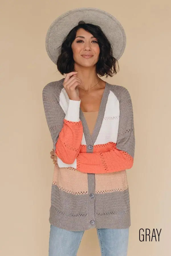 Nicholas Eyelet Button Up Cardigan Stay Warm in Style