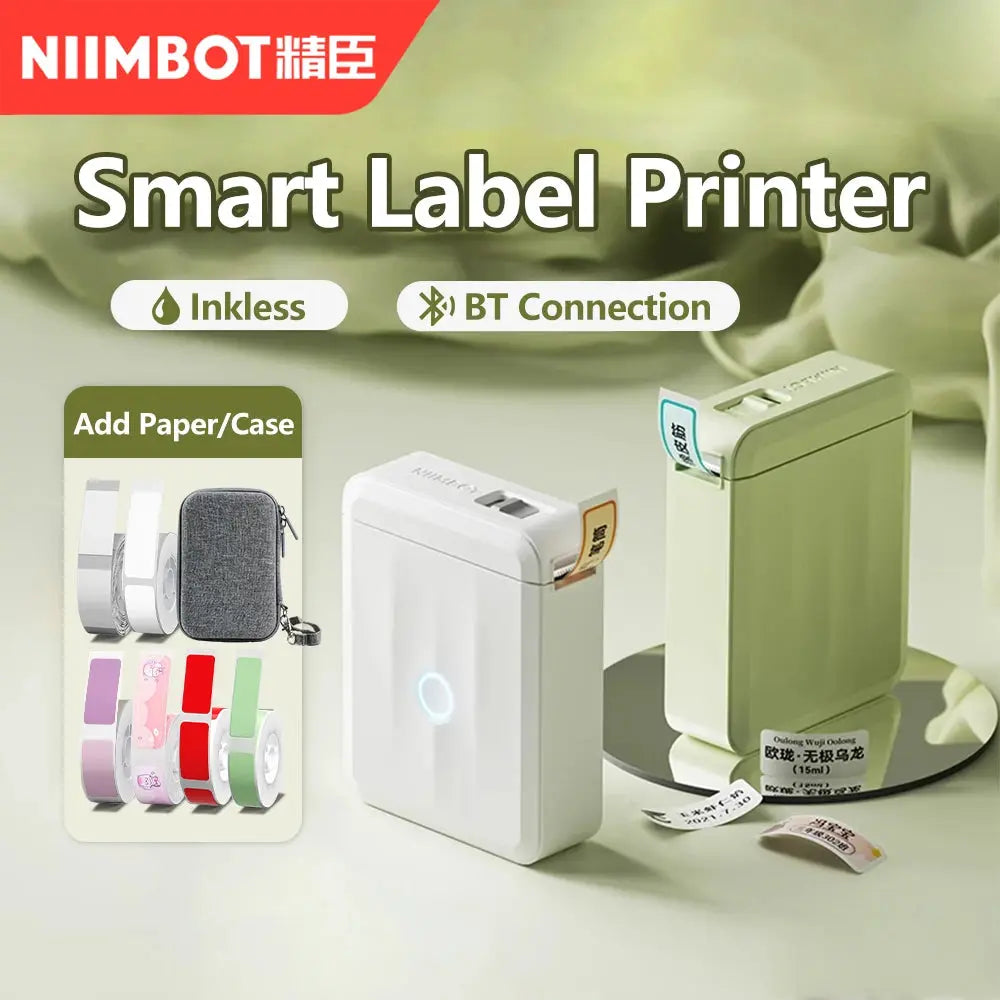 Niimbot D110 Label Printer Bluetooth Mini Adhesive Portable Smart Label Maker UV Without Ink For Office School Labeling Machine GreatEagleInc