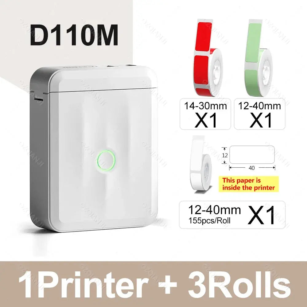 Niimbot D110 Label Printer Bluetooth Mini Adhesive Portable Smart Label Maker UV Without Ink For Office School Labeling Machine GreatEagleInc