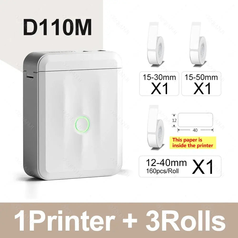 Niimbot D110 Label Printer Bluetooth Mini Adhesive Portable Smart Label Maker UV Without Ink For Office School Labeling Machine GreatEagleInc