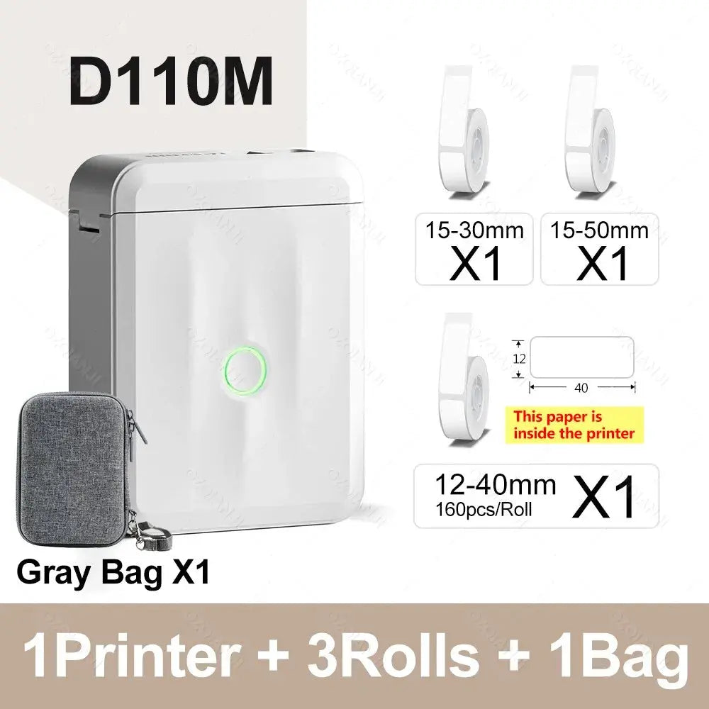 Niimbot D110 Label Printer Bluetooth Mini Adhesive Portable Smart Label Maker UV Without Ink For Office School Labeling Machine GreatEagleInc