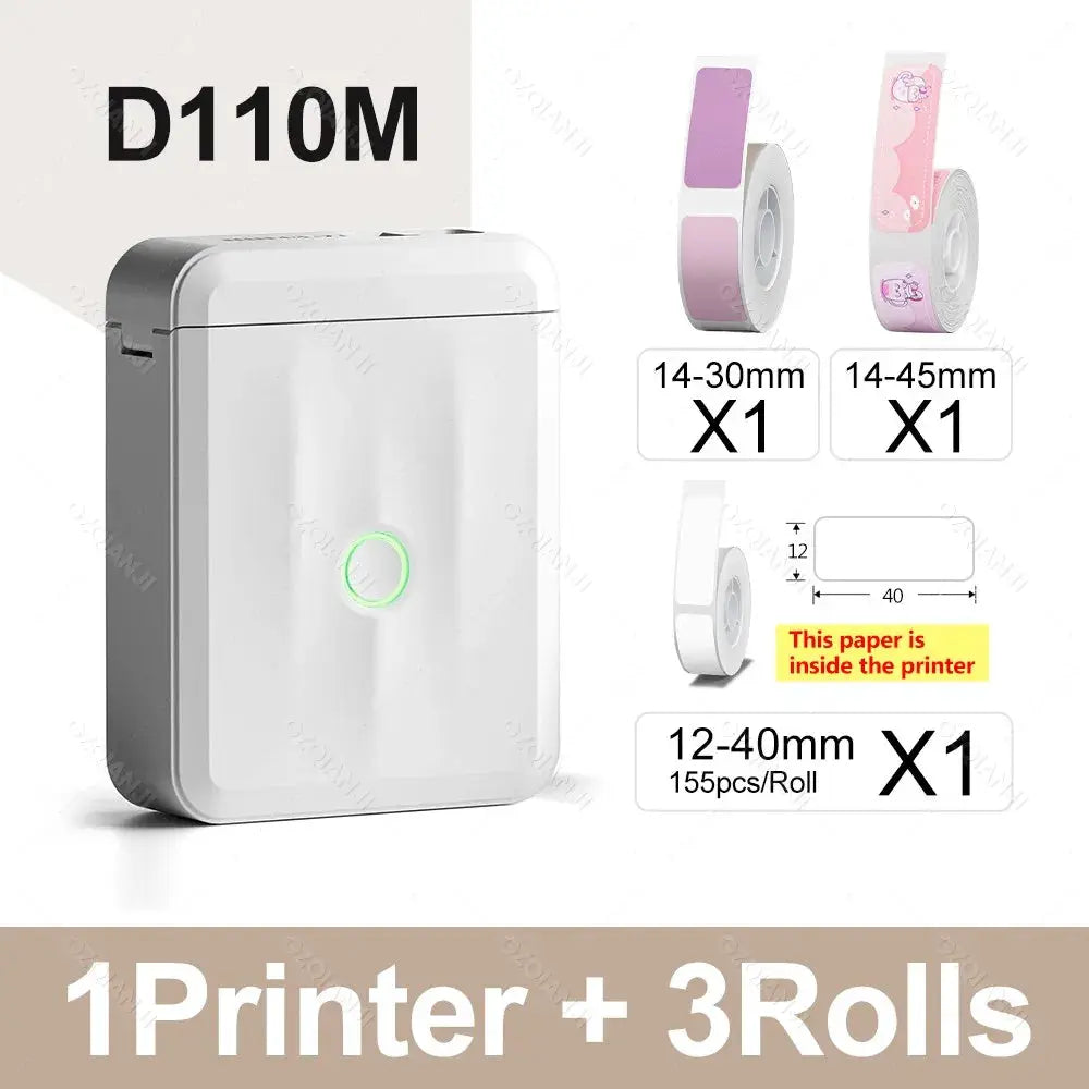 Niimbot D110 Label Printer Bluetooth Mini Adhesive Portable Smart Label Maker UV Without Ink For Office School Labeling Machine GreatEagleInc