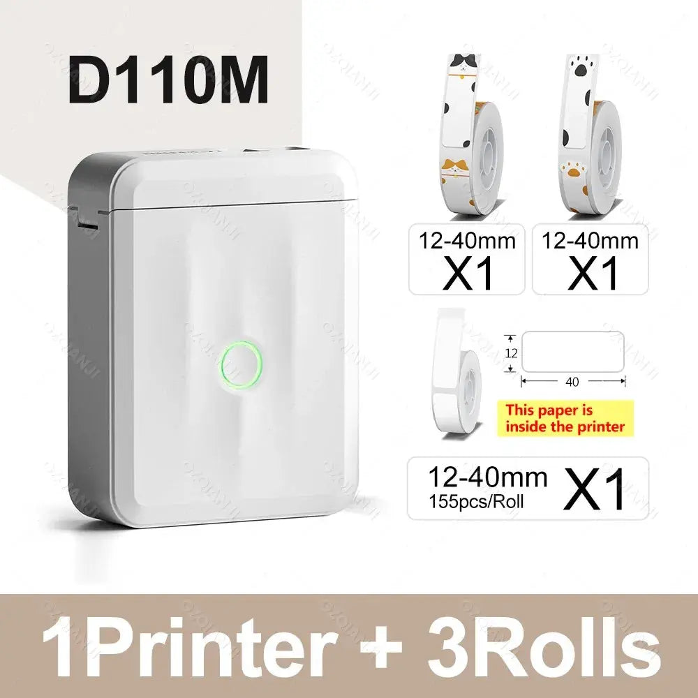 Niimbot D110 Label Printer Bluetooth Mini Adhesive Portable Smart Label Maker UV Without Ink For Office School Labeling Machine GreatEagleInc