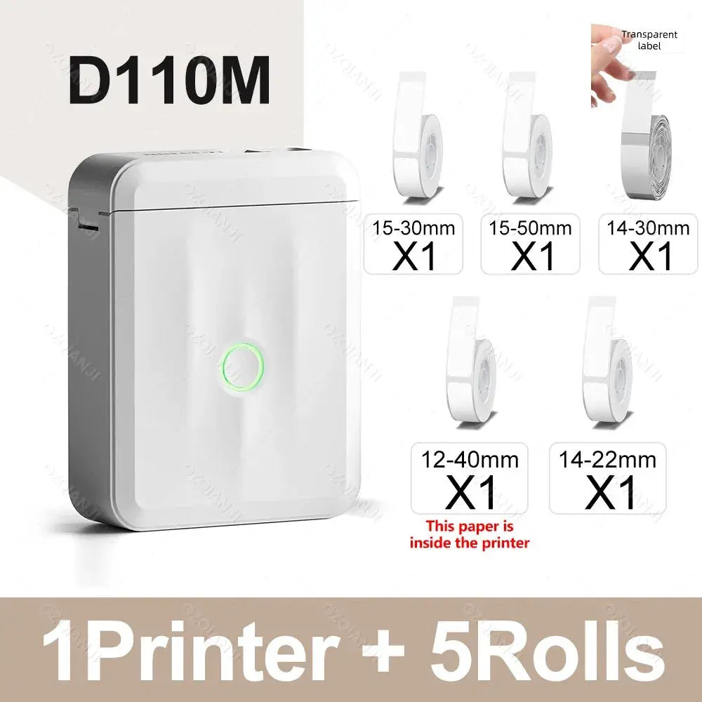 Niimbot D110 Label Printer Bluetooth Mini Adhesive Portable Smart Label Maker UV Without Ink For Office School Labeling Machine GreatEagleInc