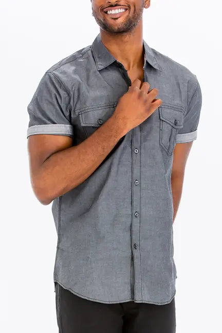 Nik Striped Stitch Button Up WEIV