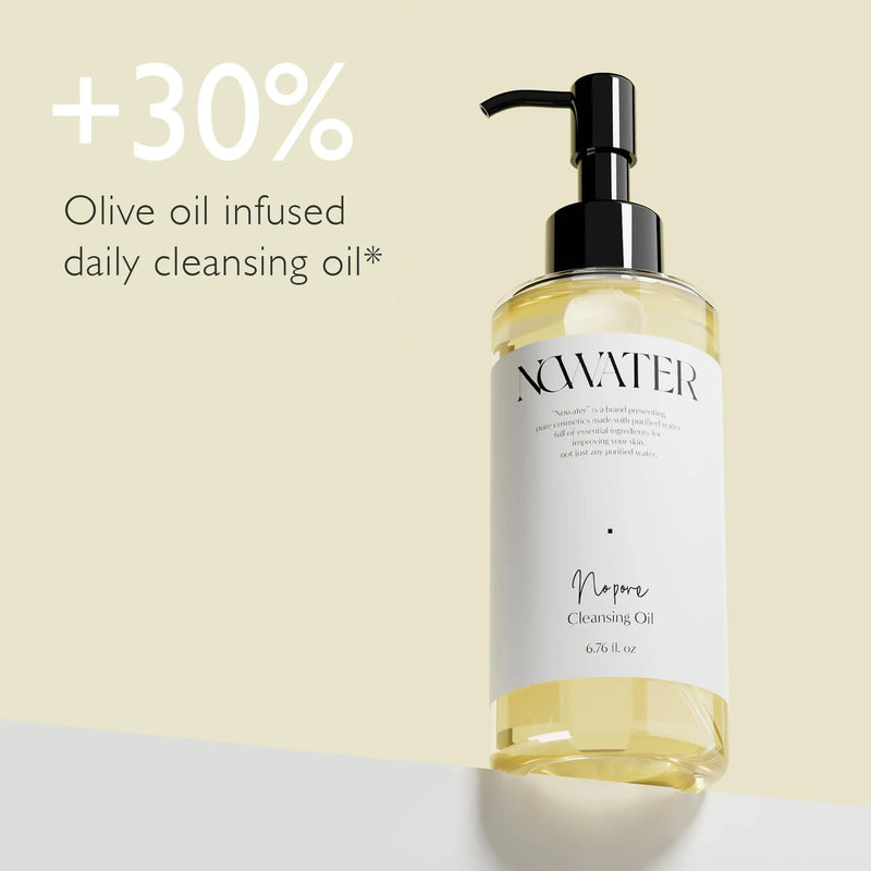 No Pore Cleansing Oil | Makeup Cleansing Oil | Pore Cleansing Blackheads Removal | Olive Oil Tea Tree Squalane | Korean Skin Care for face (6.76 fl.oz) Nowater