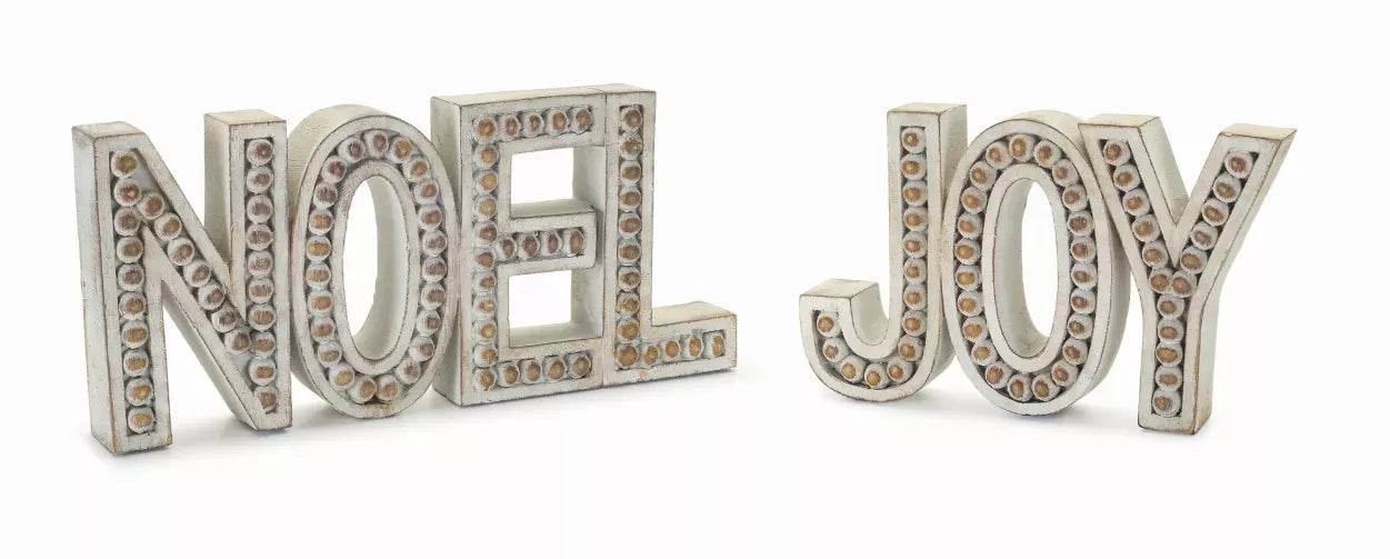 Noel and Joy (Set of 2) 4.5"H Resin Melrose Intl.