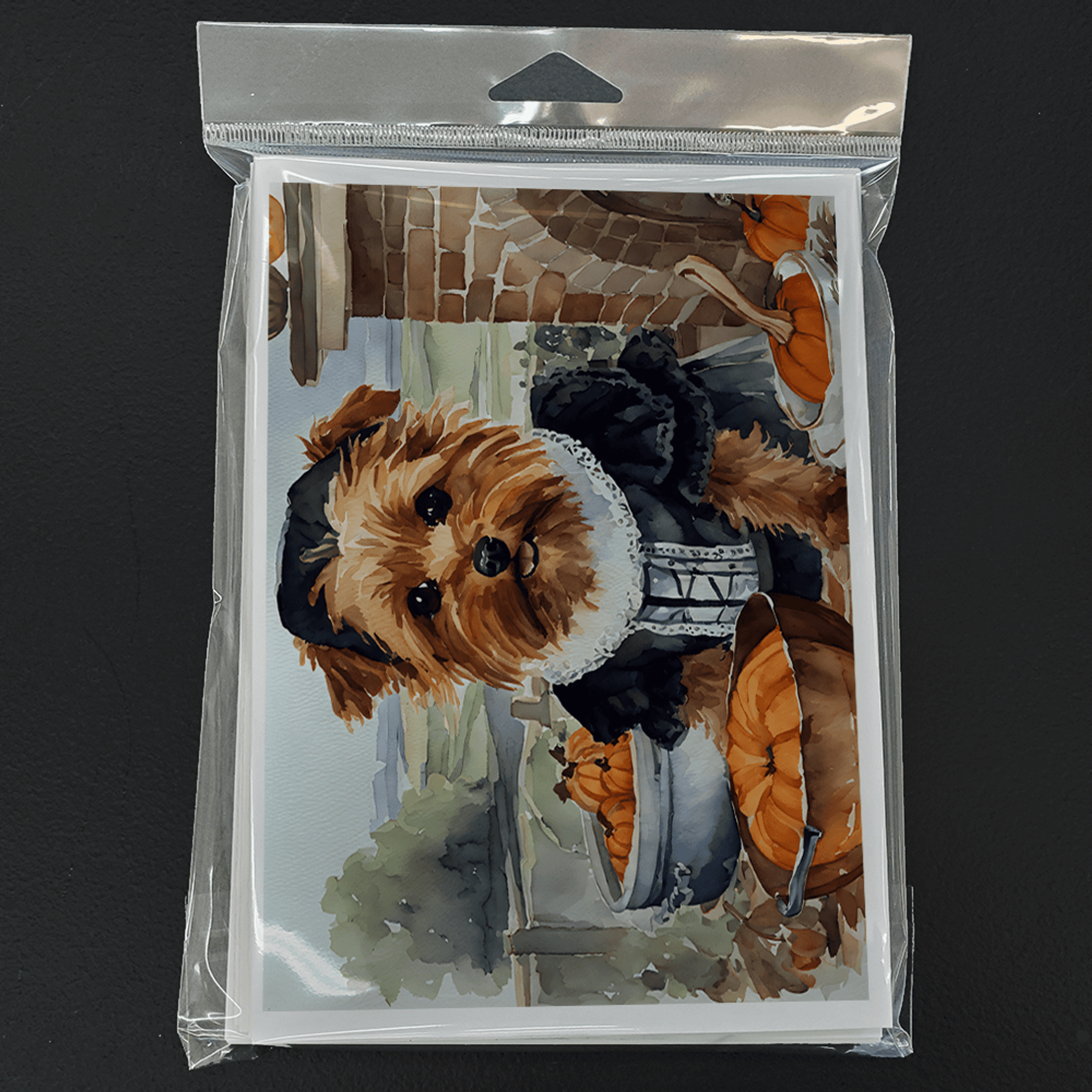 Norfolk Terrier Fall Kitchen Pumpkins Greeting Cards Pack of 8 Caroline's Treasures