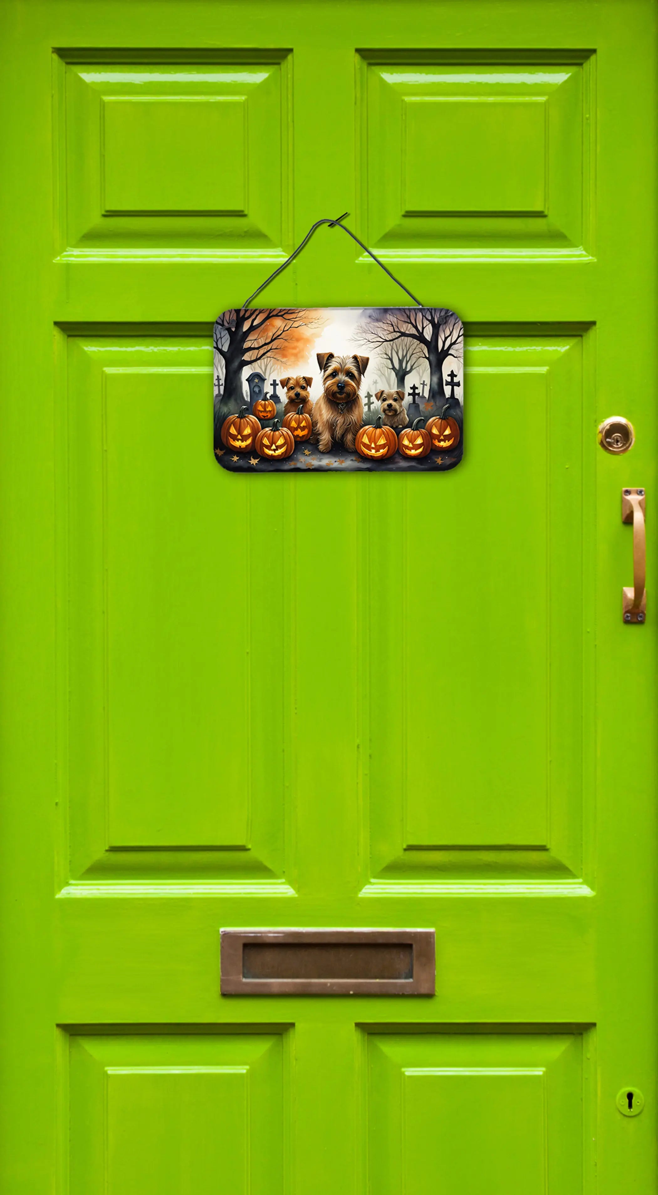 Norfolk Terrier Spooky Halloween Wall or Door Hanging Prints Caroline's Treasures