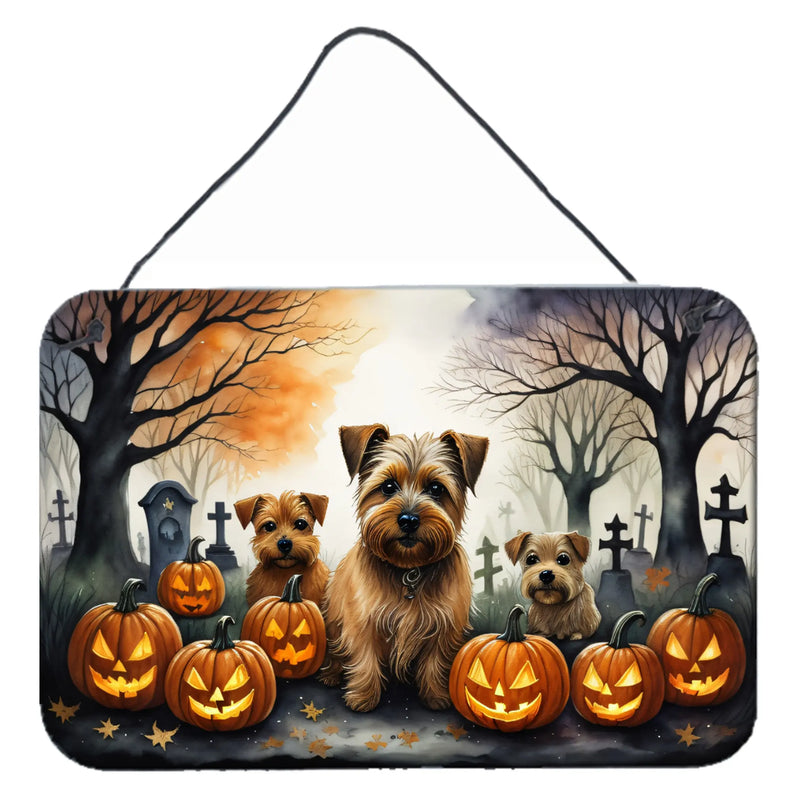 Norfolk Terrier Spooky Halloween Wall or Door Hanging Prints Caroline's Treasures