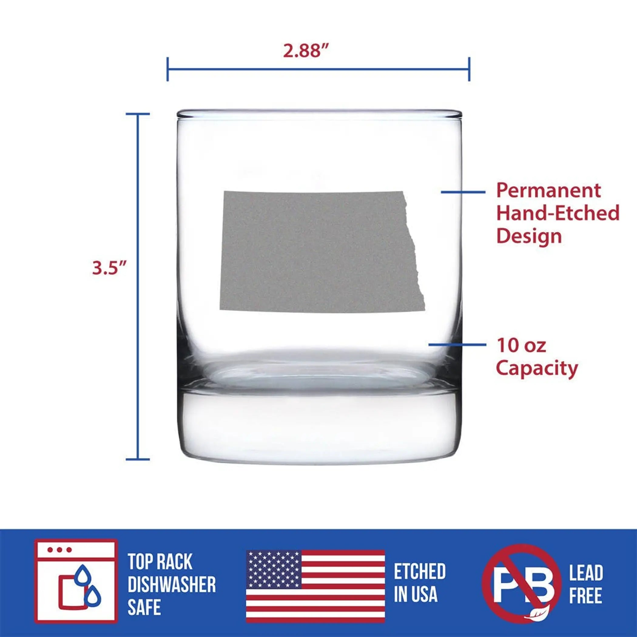 North Dakota Whiskey Rocks Glass - North Dakotans Gifts Bevvee