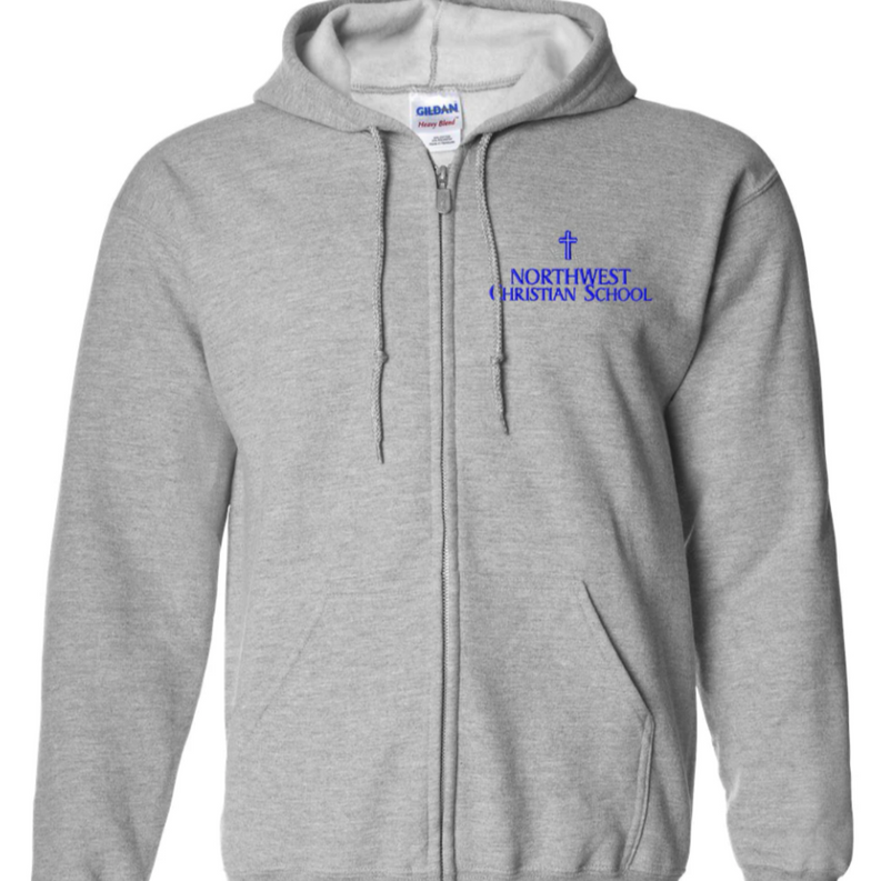 Northwest Christian School Zippered Hooded Sweatshirt Dream Team Designs