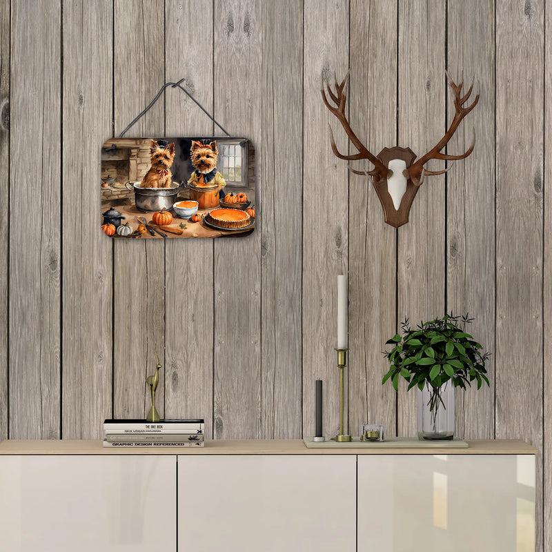 Norwich Terrier Fall Kitchen Pumpkins Wall or Door Hanging Prints Caroline's Treasures
