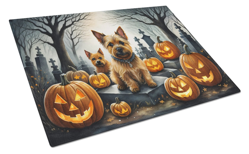 Norwich Terrier Spooky Halloween Glass Cutting Board Caroline's Treasures
