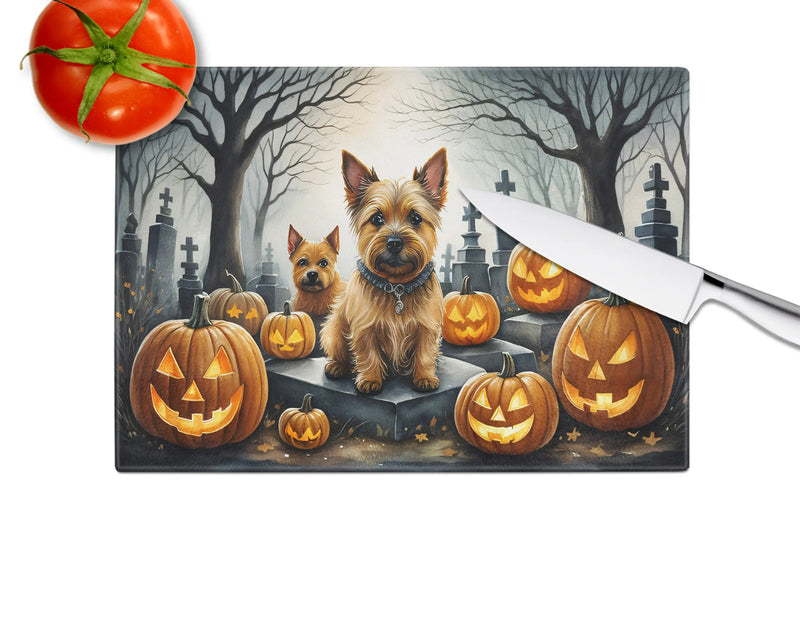 Norwich Terrier Spooky Halloween Glass Cutting Board Caroline's Treasures
