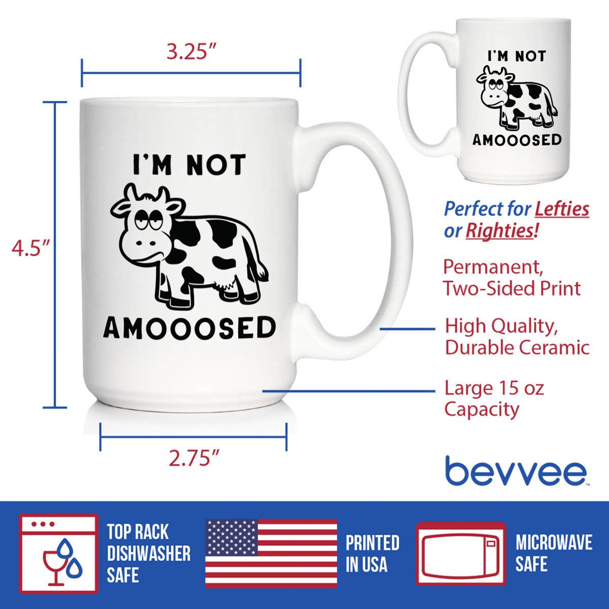 Not Amoosed Coffee Mug - Cow Gifts and Decor Bevvee
