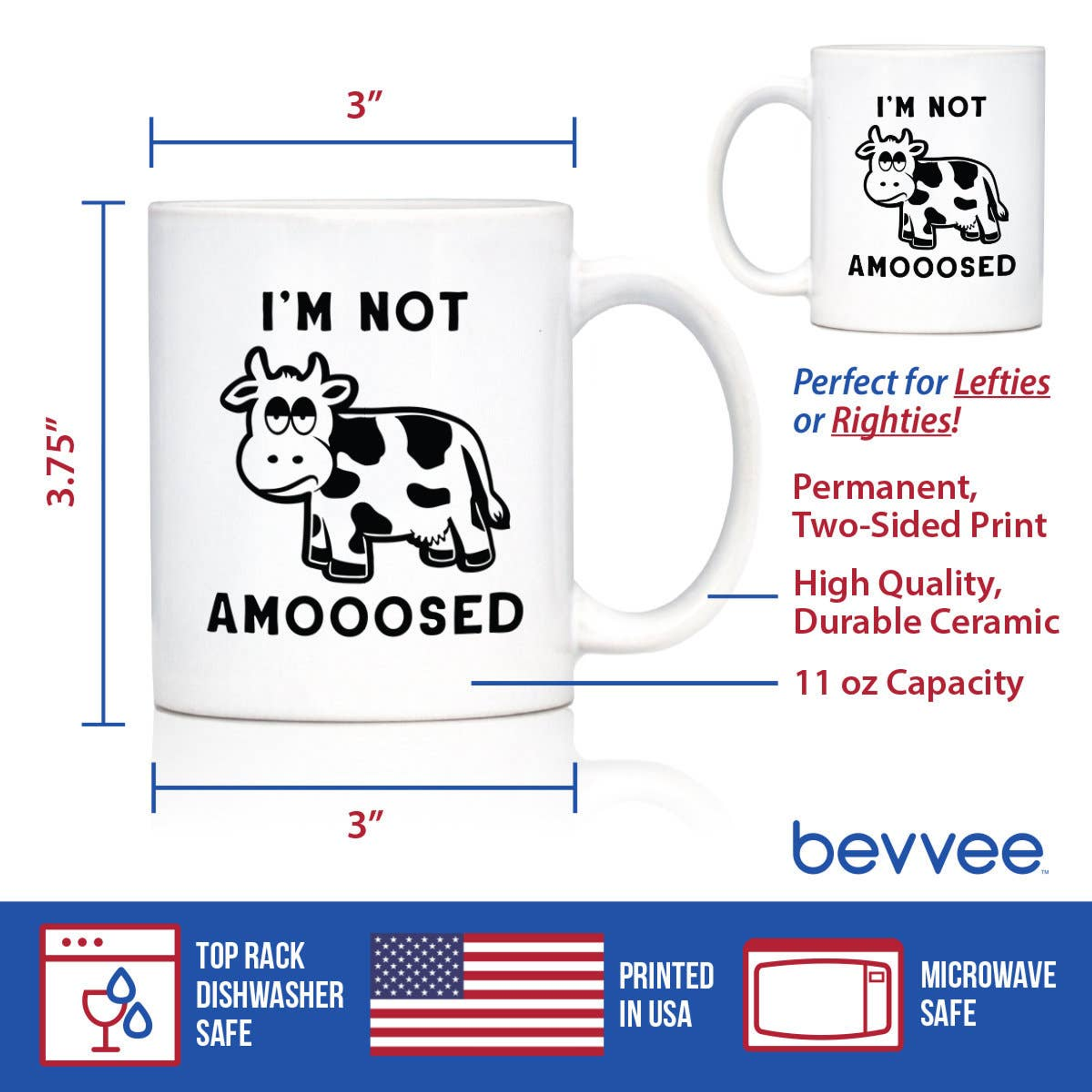 Not Amoosed Coffee Mug - Cow Gifts and Decor Bevvee
