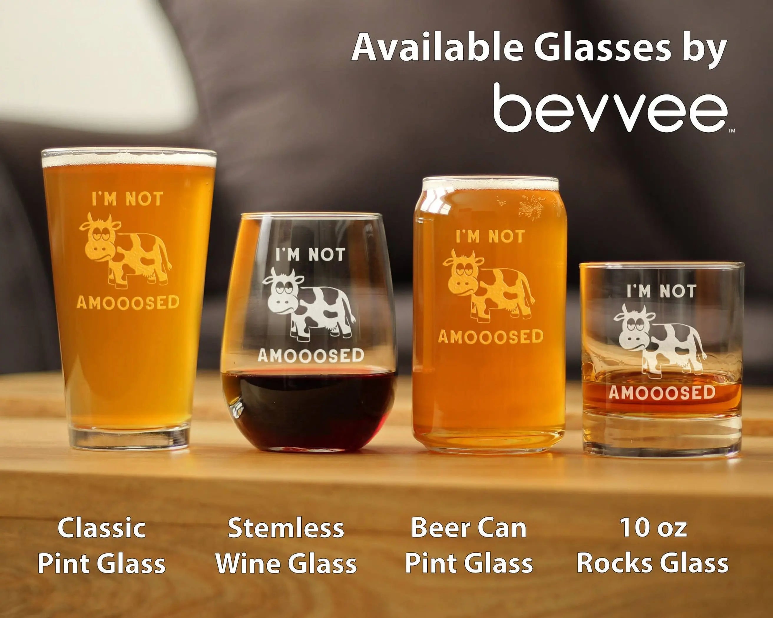 Not Amoosed Whiskey Rocks Glass - Cow Gifts and Decor Bevvee