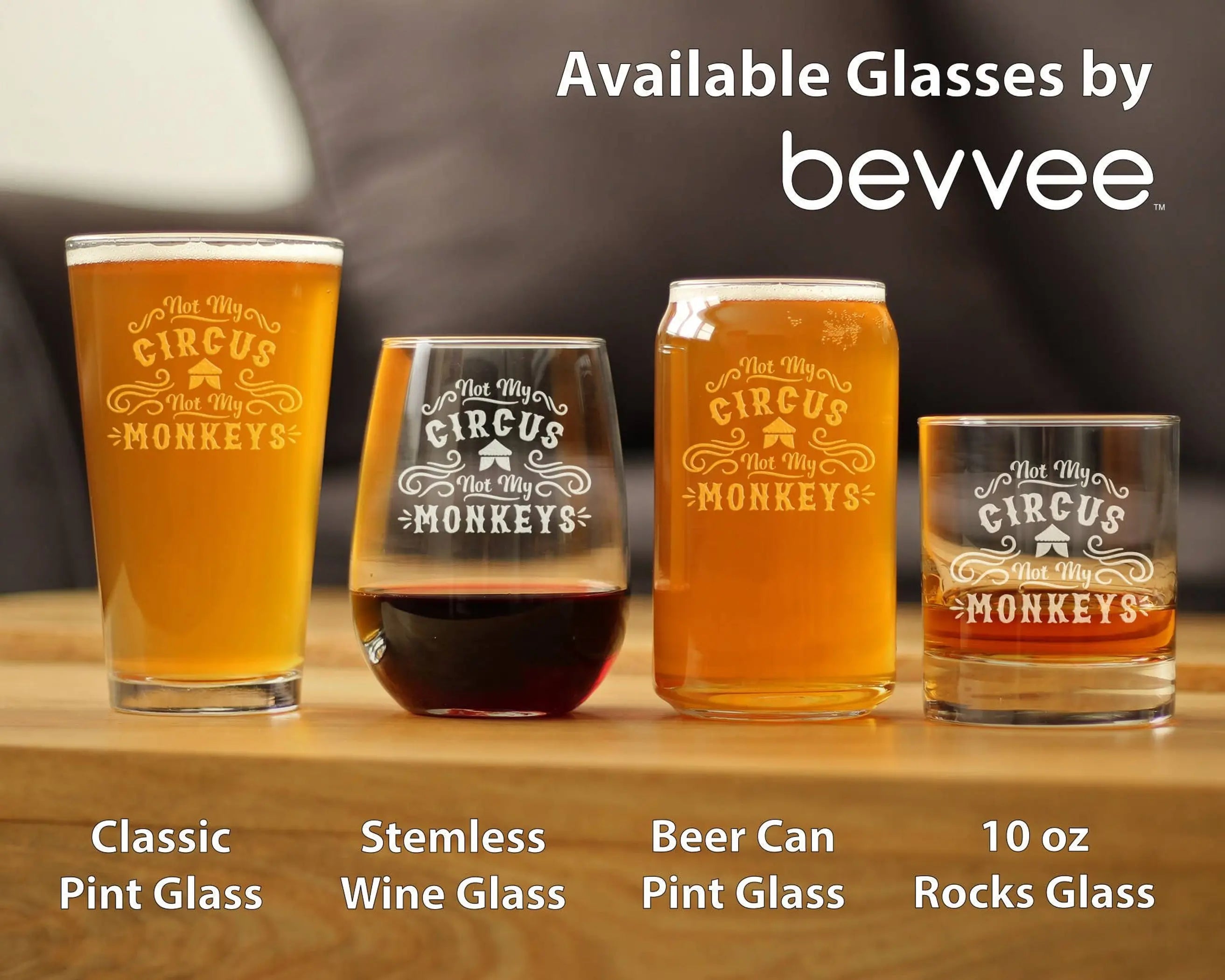 Not My Circus Whiskey Rocks Glass - Retirement Gifts Bevvee