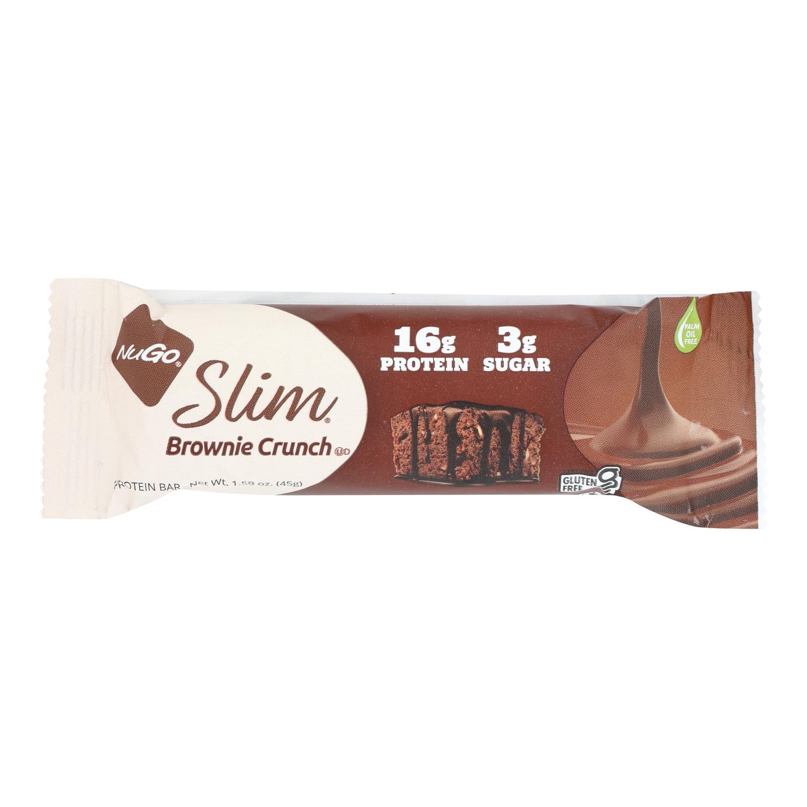 Nugo Nutrition Bar - Slim - Brownie Crunch - 1.59 Oz Bars - Case Of 12 Nugo Nutrition Bar