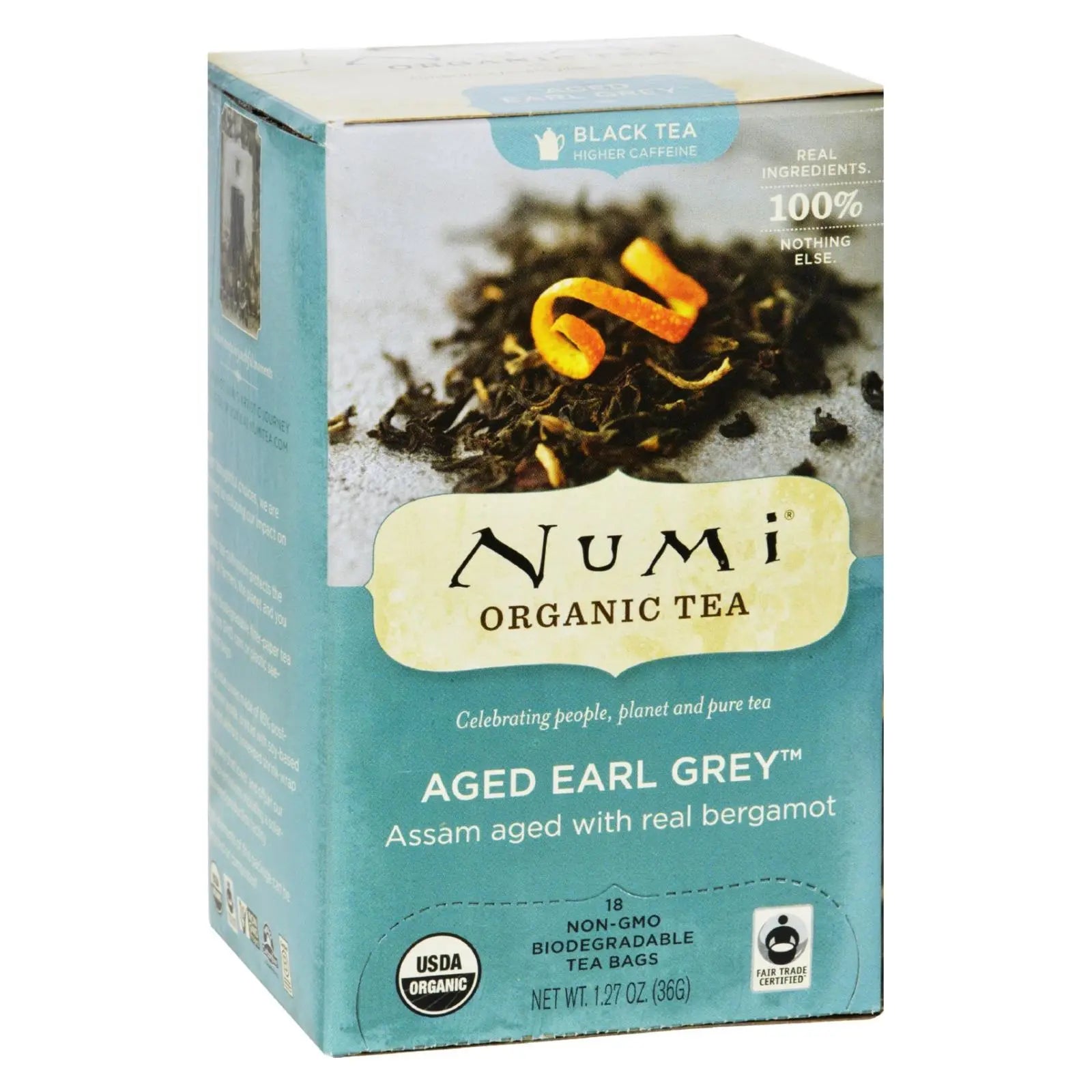 Numi Aged Earl Grey Bergamot Black Tea - 18 Tea Bags - Case Of 6 Numi Tea