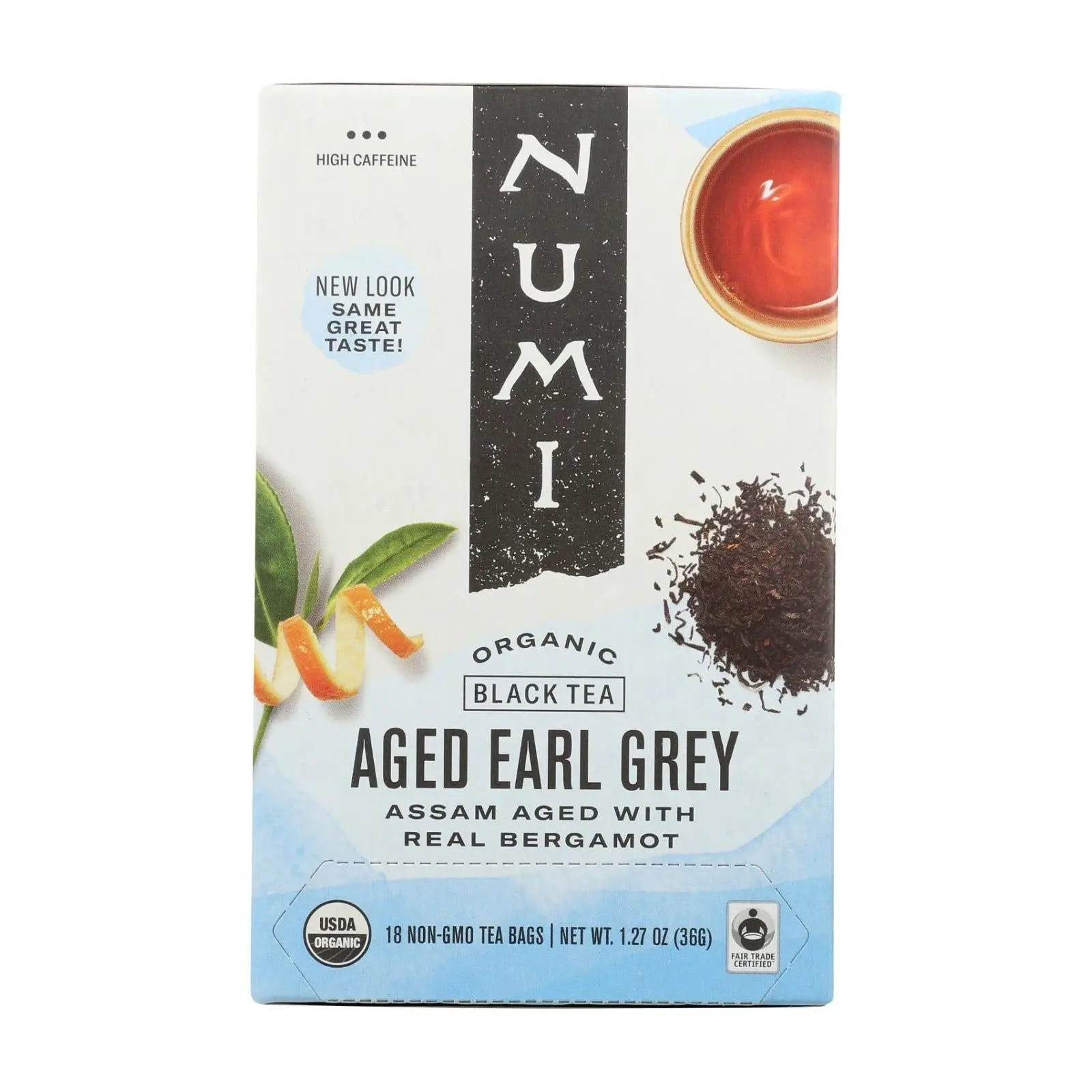 Numi Aged Earl Grey Bergamot Black Tea - 18 Tea Bags - Case Of 6 Numi Tea