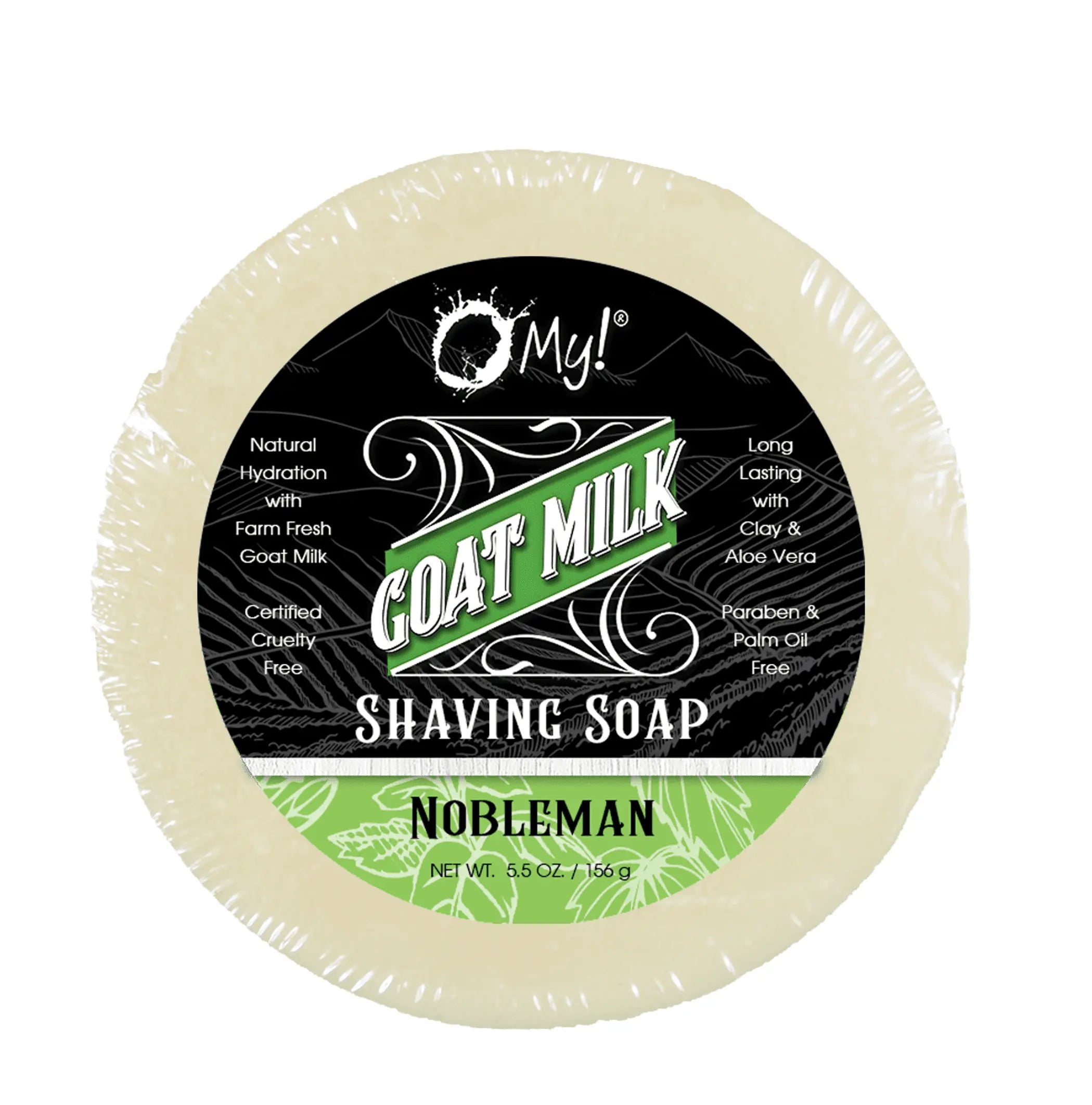 O My! Goat Milk Shaving Soap - Get your Healthy Goat Milk Wet-Shave On with O My! - Free of Parabens & More - Shea Butter, Vit E - Leaping Bunny Certified - Handcrafted in USA Omniio