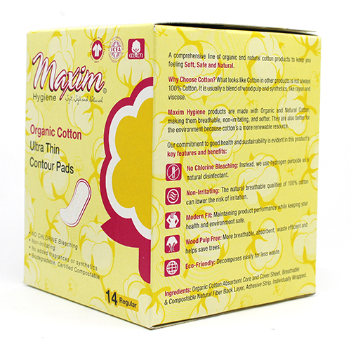 ORGANIC UT CONTOUR PADS Maxim Hygiene Products