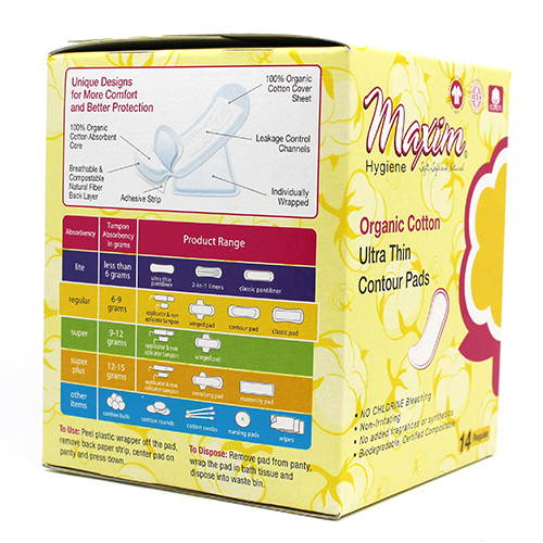 ORGANIC UT CONTOUR PADS Maxim Hygiene Products