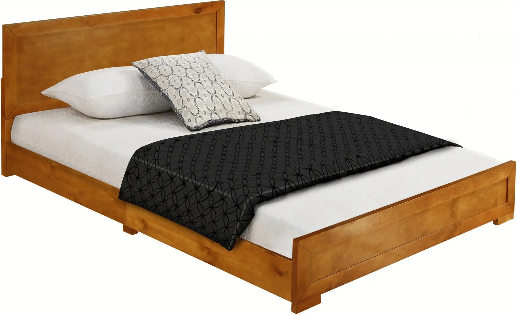 Oak Solid and Manufactured Wood Queen Bed Frame Homeroots Bed & Bath