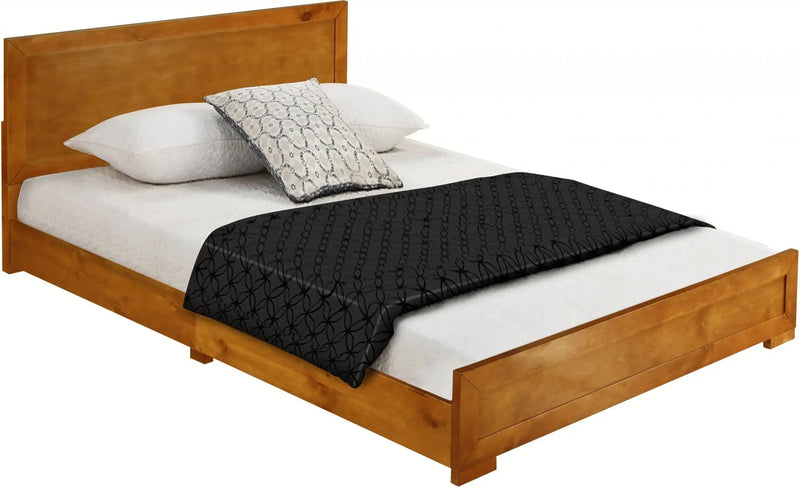 Oak Solid and Manufactured Wood Queen Bed Frame Homeroots Bed & Bath
