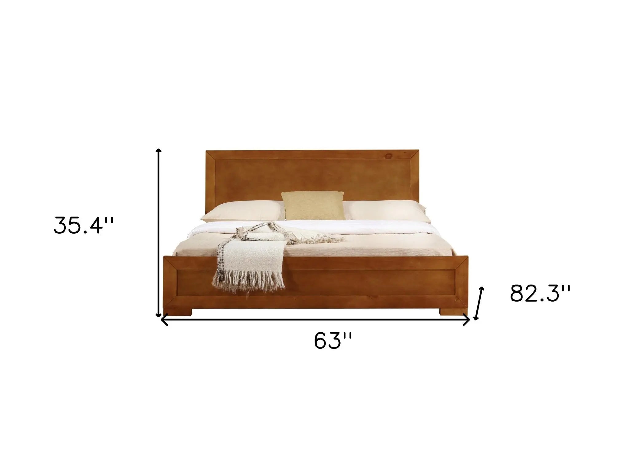 Oak Solid and Manufactured Wood Queen Bed Frame Homeroots Bed & Bath